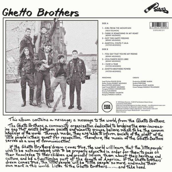 The Ghetto Brothers Power-Fuerza back cover LP CD