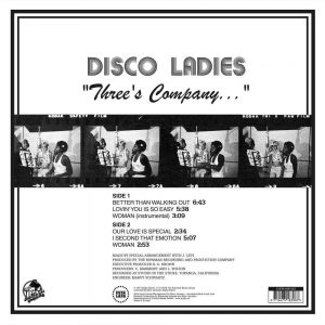 Disco Ladies - "Three's Company..." LP CD back cover