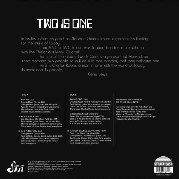 Charles Rouse - Two Is One LP CD back cover